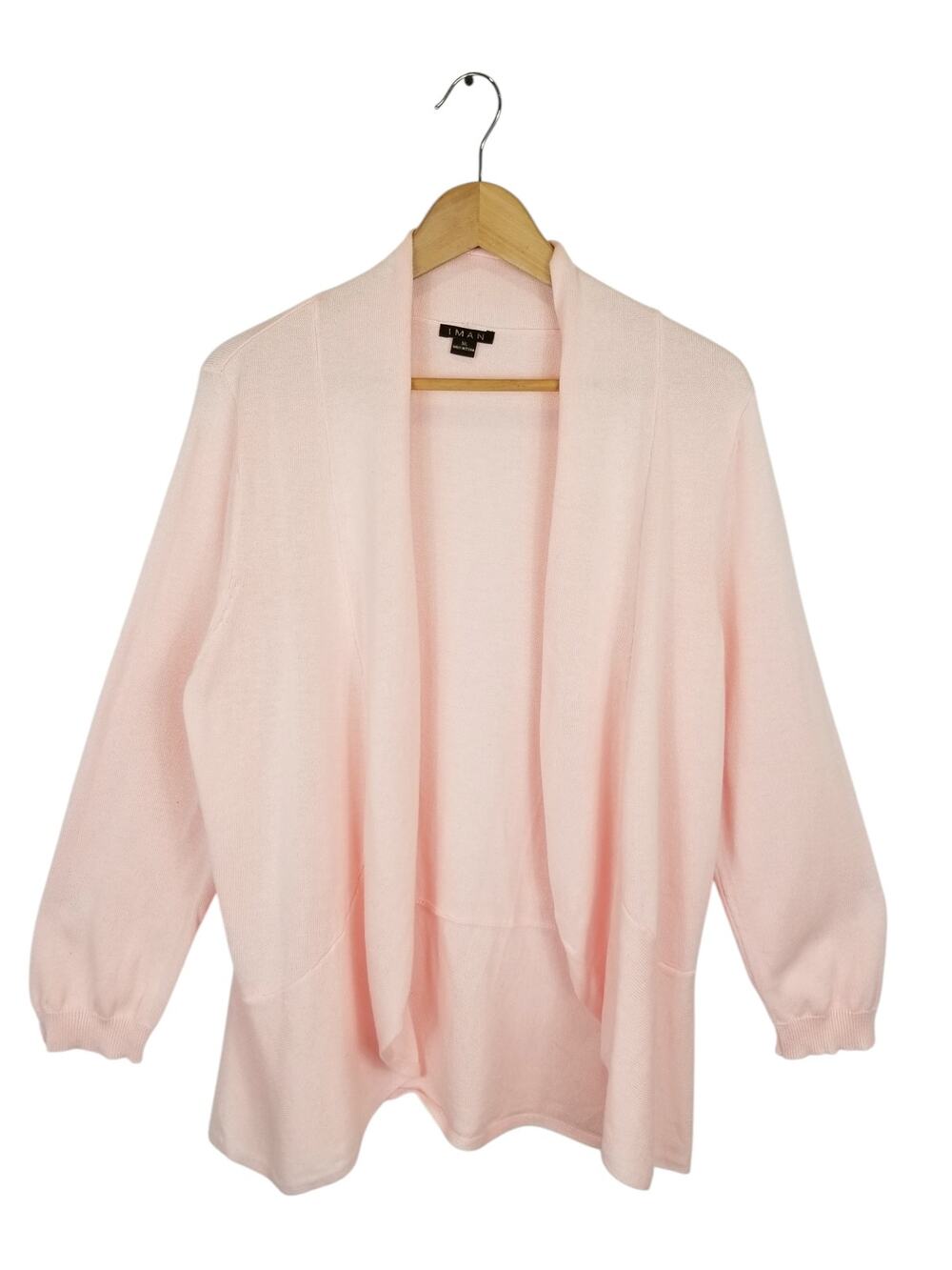 Iman Pink Open Front Cardigan Lightweight Women's Size XL